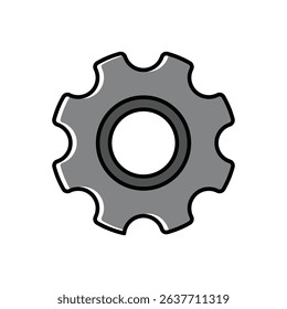 Flat gear icon design for settings and industrial-related themes