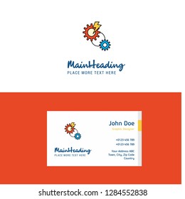 Flat Gear Logo and Visiting Card Template. Busienss Concept Logo Design
