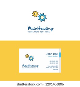 Flat Gear  Logo and Visiting Card Template. Busienss Concept Logo Design