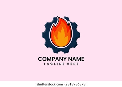 Flat gear mechanical engineering logo icon template vector illustration