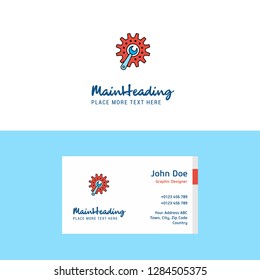 Flat Gear setting  Logo and Visiting Card Template. Busienss Concept Logo Design