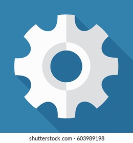 Flat gear. Vector icon.
