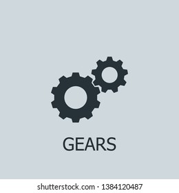 Flat gears vector icon. Gears illustration for web, mobile apps, design. Gears vector symbol.