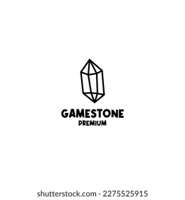 Flat gem stone logo design vector illustration