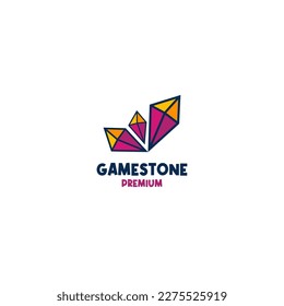 Flat gem stone logo design vector illustration