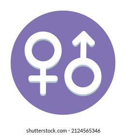 Flat gender symbol. Vector isolated on white background illustration.
