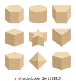 Elementos de forma 3D geométrica plana