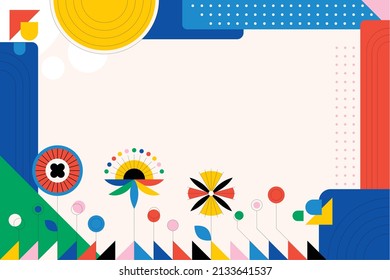 Flat geometric abstract background vector