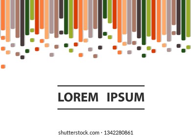 Flat geometric background with circles and colorful lines. Design for Wallpaper, banner, flyer