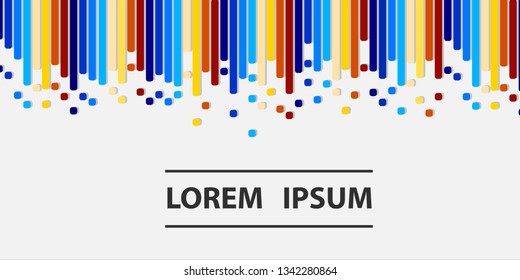 Flat geometric background with circles and colorful lines. Design for Wallpaper, banner, flyer