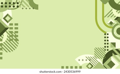 Flat Geometric Background with color Green
