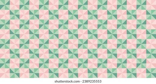 Flat geometric background in girly pastel colours, checkerboard pattern