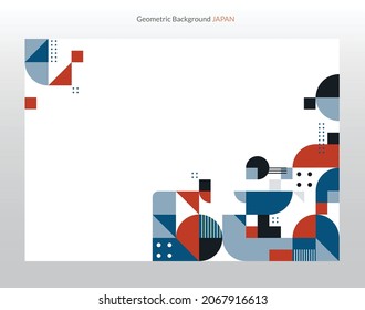Flat geometric background japan color Free Vector . Abstract vector pattern design in Scandinavian style for web banner, business presentation, branding package, fabric print, wallpaper