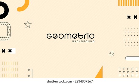 Flat geometric background for presentation banner and flyer. Abstract background. Lines and shapes decorated blank design for copy space. Vector