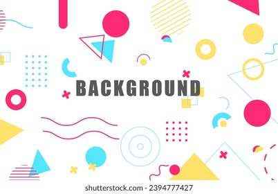 Flat geometric background with shape and elements