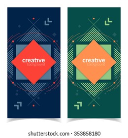Flat geometric banners design
