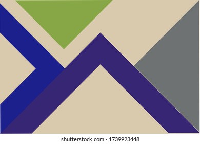 flache geometrische Abdeckung Vektor Vorlage Hintergrund Design. Einfache Formen mit blauen, grünen Farben