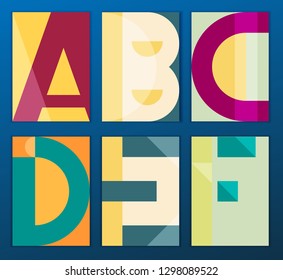 Flat geometric covers design. Colorful modernism. Simple shapes composition. Futuristic patterns