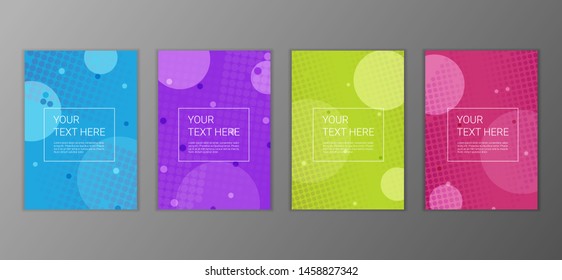 Flat geometric covers design. Colorful modernism. Simple shapes composition. Futuristic patterns