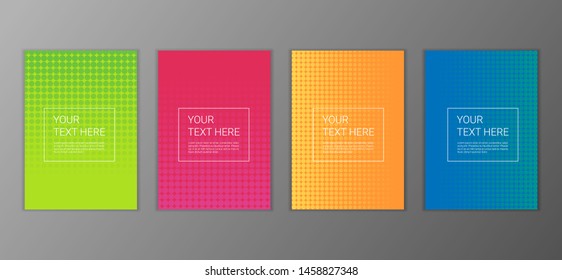 Flat geometric covers design. Colorful modernism. Simple shapes composition. Futuristic patterns