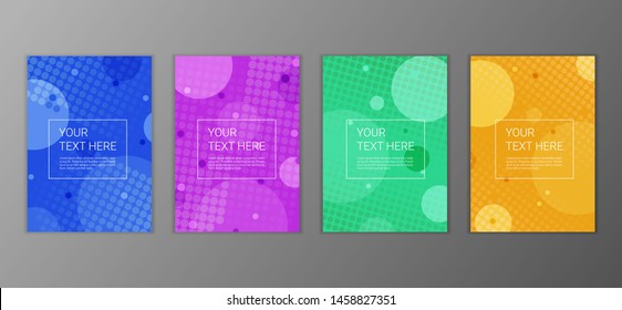 Flat geometric covers design. Colorful modernism. Simple shapes composition. Futuristic patterns