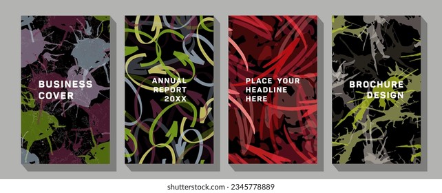 Flat geometric covers design. Colorful modernism.  Simple shapes composition. Futuristic patterns.