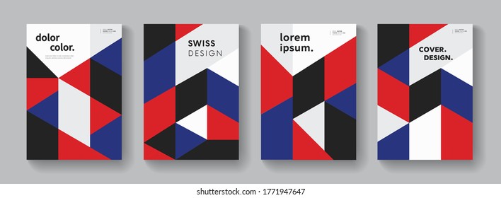 Flat geometric covers vector design. Colorful modern composition. Minimal pattern.