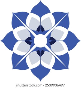 Flat geometric flower vector graphic-02