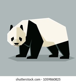 FLat geometric Giant Panda svg