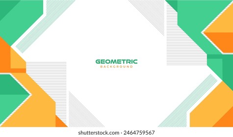 Vector de fondo plano geométrico verde y naranja