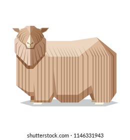 Flat geometric Lincoln sheep