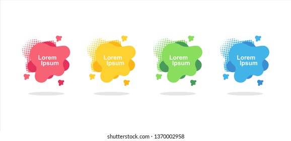 Flat geometric liquid form with various colors. Fluid Modern vector template. Modern abstract vector banner - vector