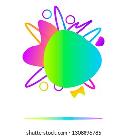 Flat geometric liquid shapes: Gradient colored abstract modern graphic elements template with copy space. Vector eps10 illustration.