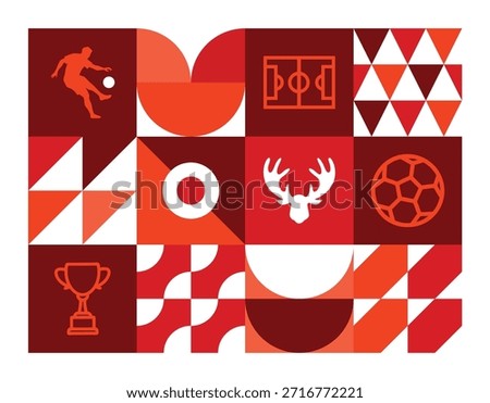 Flat Geometric Minimal Soccer Background