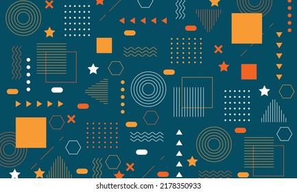 Flat geometric models background design