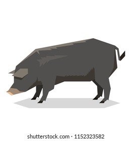 Flat Geometric Mulefoot Pig