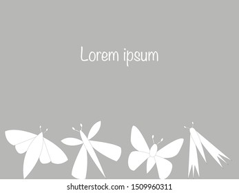 Flat geometric pattern with butterflies. Cool backgrounds made in pastel colors. Applicable for Covers, Voucher, Banners, Placards, Posters, Flyers. Vector illustration with trendy design.