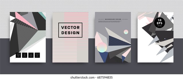 Flat geometric pattern covers | Abstract background