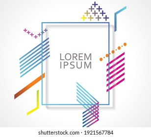 Flat geometric pattern with  frame, can be used for brochures, banners, placards, posters, flyers.
