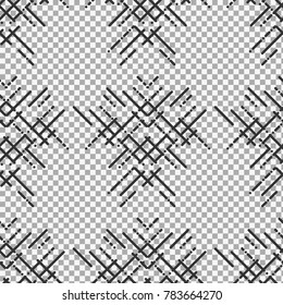 Flat geometric pattern on transparent background. Abstract textures. Vector template.