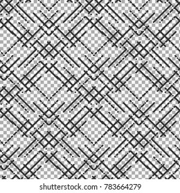 Flat geometric pattern on transparent background. Abstract textures. Vector template.