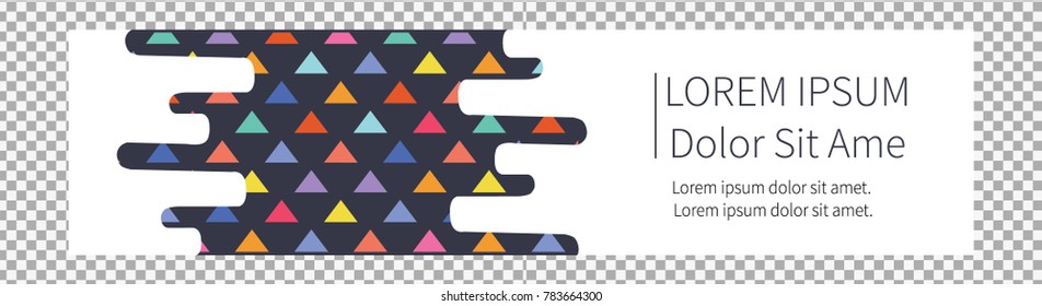 Flat geometric pattern on transparent background. Abstract textures. Vector template.