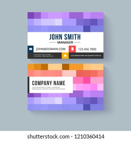 Flat Geometric shape business card template. Abstract card vector illustration.