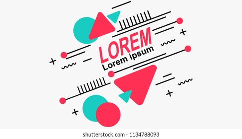 Flat Geometric Shape for Campaign or poster, banner in text lorem ipsum