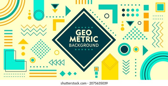 Flat geometric shape wallpaper design
