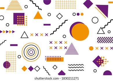 Flat Geometric Shapes Background with Grey and Orange - Shutterstock ID 1830211271