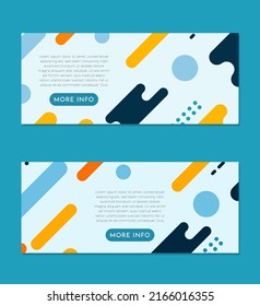 Flache geometrische Formen Banner Set Design Vorlage EPS10 kann als Banner für Ihre Website, als Landing-Page, als Hintergrund, Flyer und viele andere verwendet werden