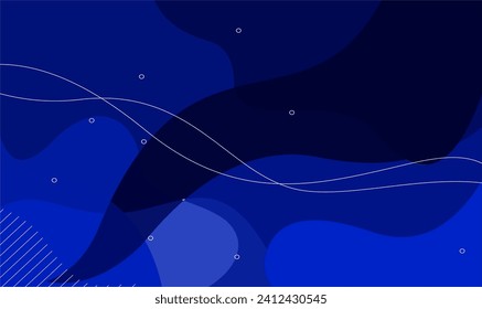Flat geometric shapes of blue colors in memphis design style.abstract vector wallpaper background. Template ready for use in web or print design.