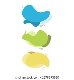 Flat geometric shapes in different colors in memphis design style. Vector	
