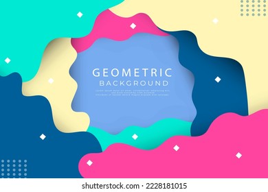 Flache geometrische Formen, Tapete, verschiedene Formen und abstrakter, geometrischer Hintergrund, Vektorgrafik 